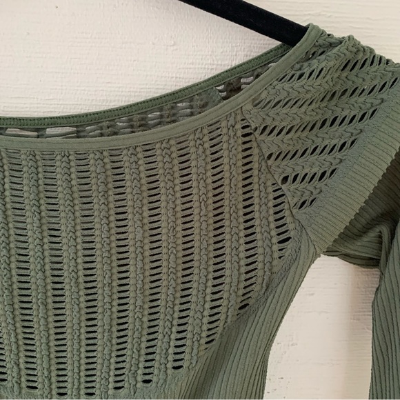 Free People BodyCon Cut Out Boat Neck Long Sleeve - Picture 3 of 4